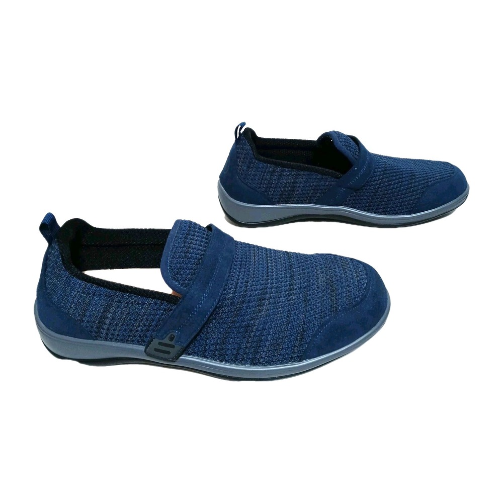 Orthofeet Quincy Stretch Slip On Shoes Women 9.5 X-Wide Blue Comfort Orthopedic